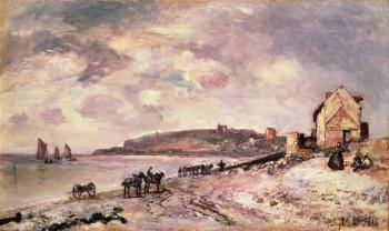 Seascape with ponies on the beach | Obraz na stenu