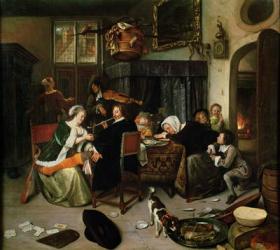The Dissolute Household, 1668 (oil on canvas) | Obraz na stenu