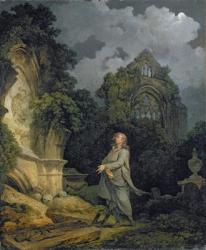 Visitor to a Moonlit Churchyard, 1790 (oil on canvas) | Obraz na stenu