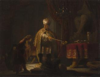 Daniel and Cyrus before the Idol Bel, 1633 (oil on panel) | Obraz na stenu