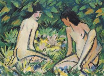 Girls in the Open Air (pastel on canvas) | Obraz na stenu