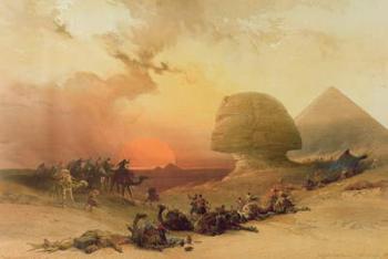 The Sphinx at Giza (colour litho) | Obraz na stenu