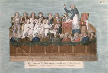 Parisians Offering their Jewellery to the Convention, c.1792 (gouache on card) | Obraz na stenu