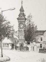 Clock Tower, Hay on Wye, 2007, (Ink on Paper) | Obraz na stenu