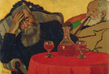 My Father with Uncle Piacsek Drinking Red Wine, 1907 | Obraz na stenu