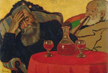 My Father with Uncle Piacsek Drinking Red Wine, 1907 | Obraz na stenu