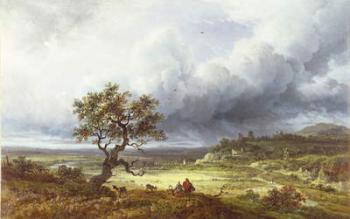 Countryside under a Stormy Sky (oil on canvas) | Obraz na stenu