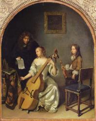 The Bass Viol Lesson (oil on canvas) | Obraz na stenu