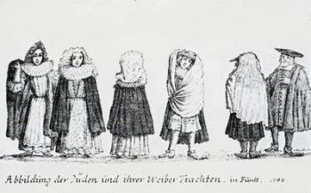 A Depiction of Jewish People and their Dress, 1706 (engraving) (b/w photo) | Obraz na stenu
