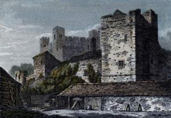 View of Rochester Castle, Kent. c.1830 (engraving) | Obraz na stenu