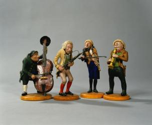 Caricature figurines of musicians, made in Nuremberg, 1836 (ceramic) (for detail see 78086) | Obraz na stenu