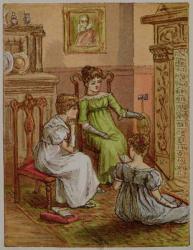 Card depicting a fireside scene (colour litho) | Obraz na stenu