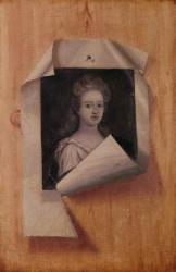 Trompe l'Oeil Portrait of a Lady (oil on canvas) | Obraz na stenu