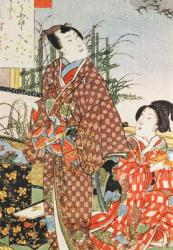 Illustration from 'The Tale of Genji' (colour woodblock print) | Obraz na stenu