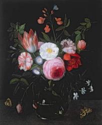 Spring Flowers in a glass vase, 17th century | Obraz na stenu