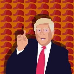 Trump and the baseball cap | Obraz na stenu