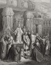 Cyrus Restoring the Vessels of the Temple, illustration from Dore's 'The Holy Bible', engraved by Pannemaker, 1866 (engraving) | Obraz na stenu
