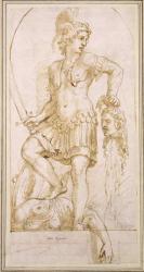 Perseus, c.1540 (pen and brown pencil with black chalk on white paper) | Obraz na stenu