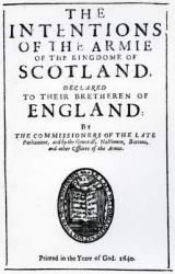 Title Page for 'The Intentions of the Armie of the Kingdome of Scotland' by Alexander Henderson, published 1640 (printed paper) | Obraz na stenu