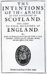 Title Page for 'The Intentions of the Armie of the Kingdome of Scotland' by Alexander Henderson, published 1640 (printed paper) | Obraz na stenu