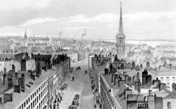 Liverpool from the Town Hall, looking south, engraved by John Rogers, c.1830 (engraving) | Obraz na stenu