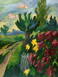 Along the Road (oil on board) | Obraz na stenu