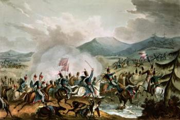 Battle of Morales, 2nd June, 1813: engraved by Thomas Sutherland (b.c. 1785) (engraving) | Obraz na stenu