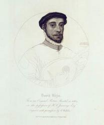 Portrait of David Rizio, from an original painted in 1564, engraved by C. Wilkin, pub. London, 1814 (engraving) | Obraz na stenu