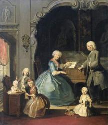 Family Group near a Harpsichord, 1739 (oil on canvas) | Obraz na stenu