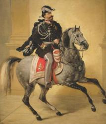 Equestrian Portrait of Victor Emmanuel II of Italy (oil on canvas) | Obraz na stenu