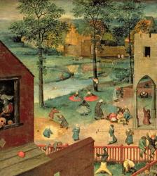 Children's Games (Kinderspiele), 1560 (oil on panel) (detail of 68945) | Obraz na stenu