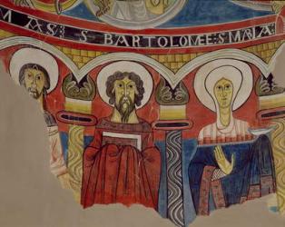 St. Thomas, St. Bartholomew and Mary Magdalene, copy of 12th century original (fresco) | Obraz na stenu