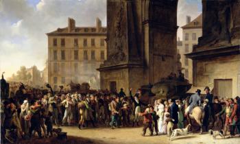 The Conscripts of 1807 Marching Past the Gate of Saint-Denis (oil on canvas) (see 154983 for detail) | Obraz na stenu