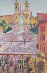 Spanish Steps and the Trinità dei Monti church, Rome, 1928 (oil on canvas) | Obraz na stenu
