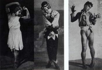 Vaslav Nijinsky in the role of Narcisse, Petrouchka and Till Eulenspiegl, c.1911-16 (b/w photo) | Obraz na stenu