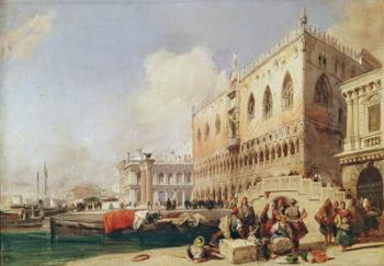 View of Venice. The Riva degli Schiavoni and the Doge's Palace (oil on canvas) | Obraz na stenu