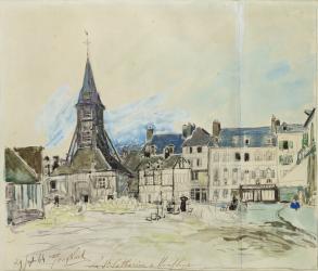 The Church of Sainte-Catherine, Honfleur, 1864 (w/c on paper) | Obraz na stenu