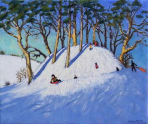 Christmas sledging (oil on canvas) | Obraz na stenu