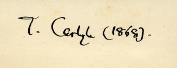 Signature of Thomas Carlyle (1795-1881) in 1868 (pen & ink on paper) | Obraz na stenu
