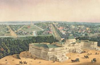 View of Washington, pub. by E. Sachse & Co., 1852 (colour litho) | Obraz na stenu