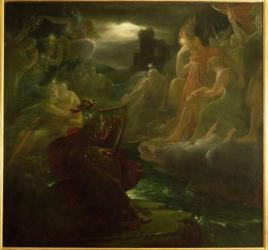 Ossian Conjuring up the Spirits on the Banks of the River Lora with the Sound of his Harp, 1801 (oil on canvas) | Obraz na stenu