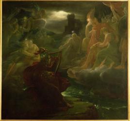 Ossian Conjuring up the Spirits on the Banks of the River Lora with the Sound of his Harp, 1801 (oil on canvas) | Obraz na stenu