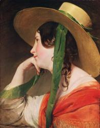 Girl in a Yellow Straw Hat, (oil on canvas) | Obraz na stenu