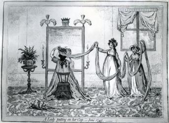 A Lady Putting on Her Hat, 1795 (etching) | Obraz na stenu