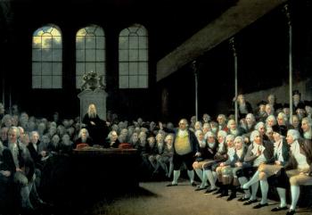 Charles James Fox (1749-1806) Addressing the House of Commons during the Pitt Ministry (oil on canvas) | Obraz na stenu
