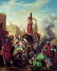 Olinda and Sophronia on the Pyre, from 'Gerusalemme Liberata' by Torquato Tasso (1544-95) (oil on canvas) | Obraz na stenu