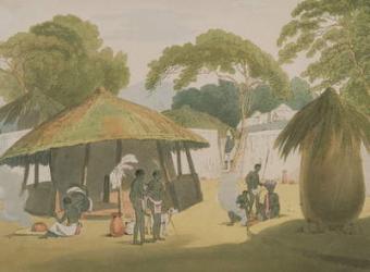 African Village, published 1806 (lithograph) | Obraz na stenu
