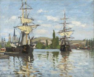Ships Riding on the Seine at Rouen, 1872- 73 (oil on canvas) | Obraz na stenu