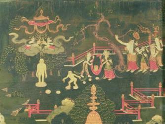 The Life of Buddha Shakyamuni, detail of his Childhood (oil on canvas) | Obraz na stenu