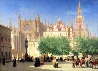 The Cathedral of Seville (oil on canvas) | Obraz na stenu